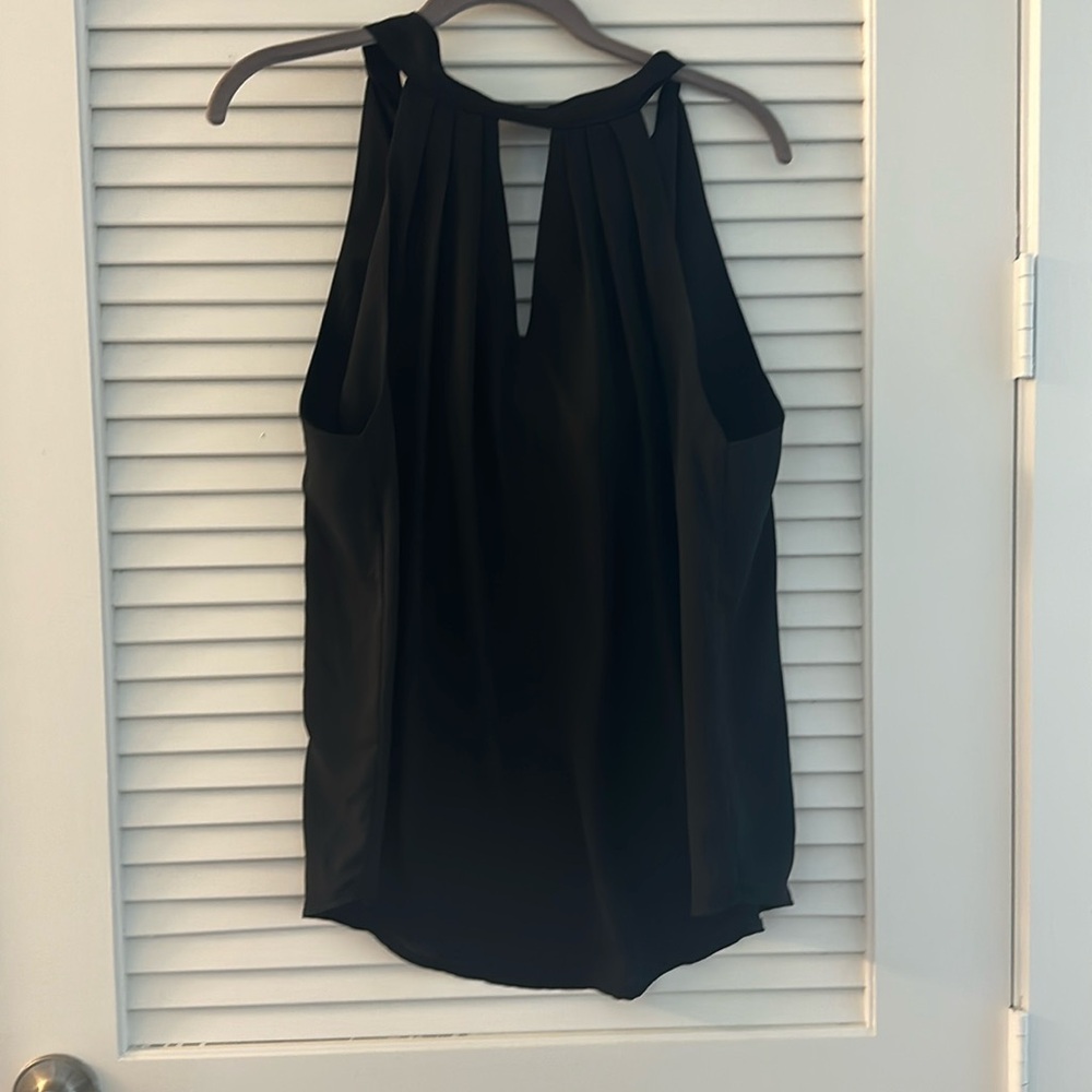 Casting - Black halter with leather fringe back